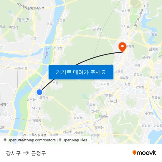 강서구 to 금정구 map
