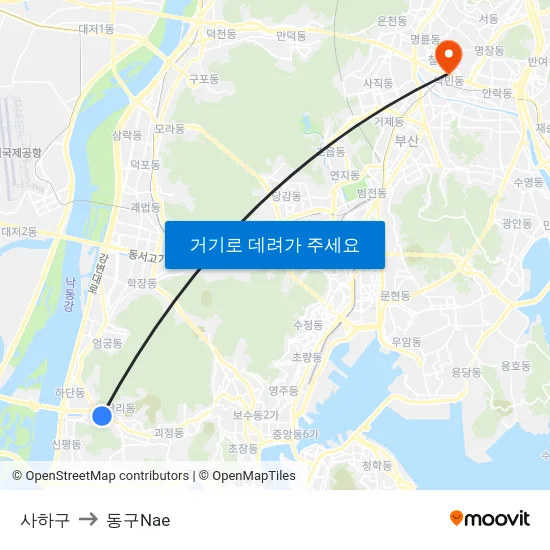 사하구 to 동구Nae map