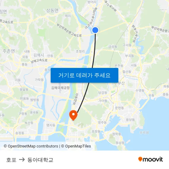호포 to 동아대학교 map