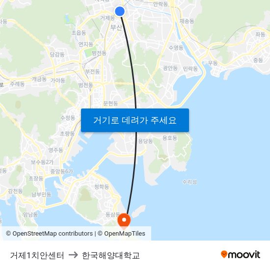 거제1치안센터 to 한국해양대학교 map