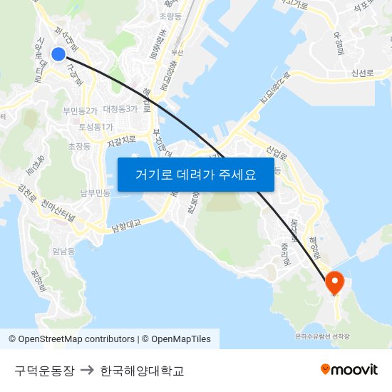 구덕운동장 to 한국해양대학교 map