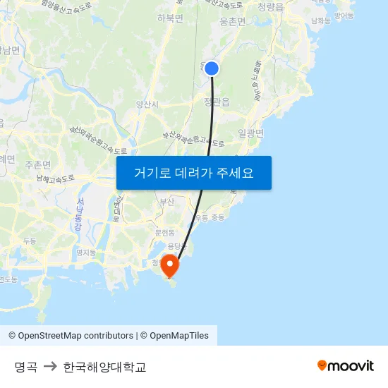 명곡 to 한국해양대학교 map