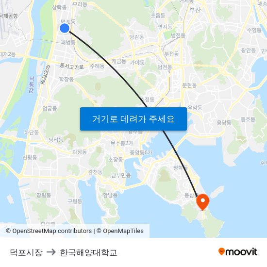덕포시장 to 한국해양대학교 map