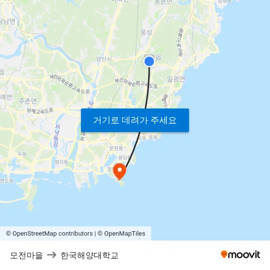 모전마을 to 한국해양대학교 map
