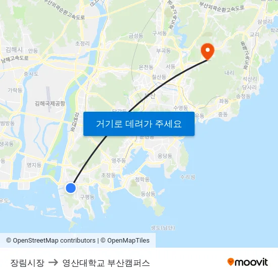 장림시장 to 영산대학교 부산캠퍼스 map