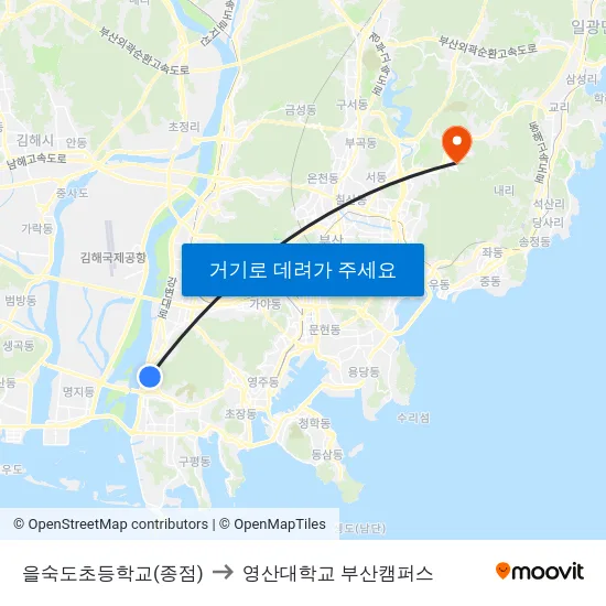 을숙도초등학교(종점) to 영산대학교 부산캠퍼스 map