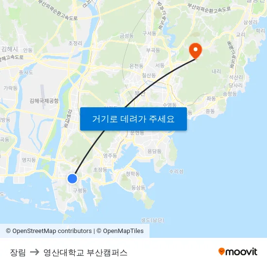 장림 to 영산대학교 부산캠퍼스 map