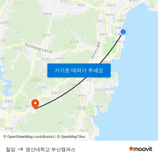 칠암 to 영산대학교 부산캠퍼스 map