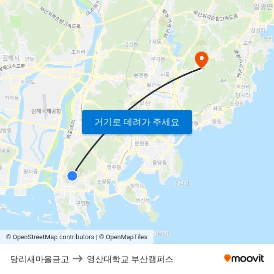 당리새마을금고 to 영산대학교 부산캠퍼스 map