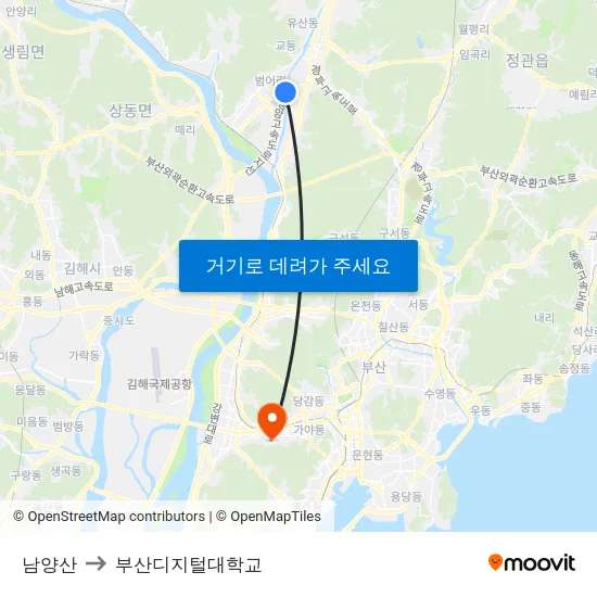 남양산 to 부산디지털대학교 map