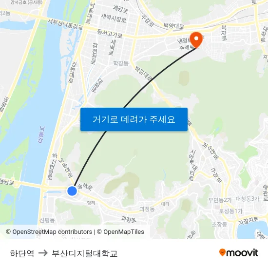 하단역 to 부산디지털대학교 map