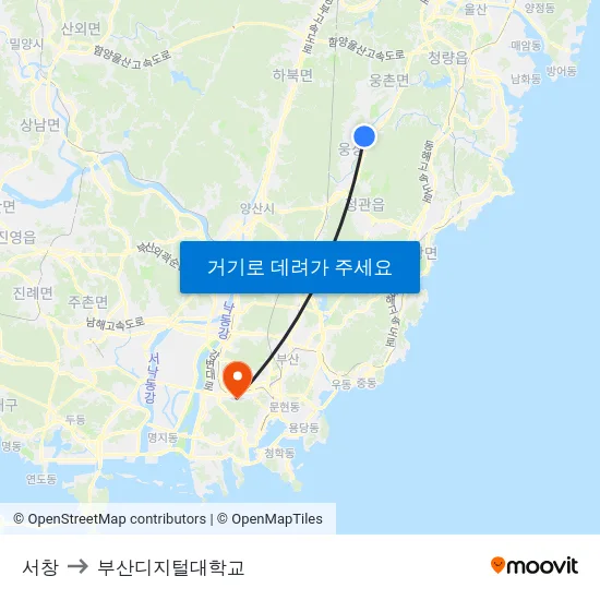 서창 to 부산디지털대학교 map