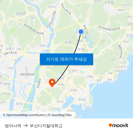 범어사역 to 부산디지털대학교 map
