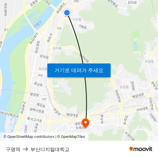 구명역 to 부산디지털대학교 map