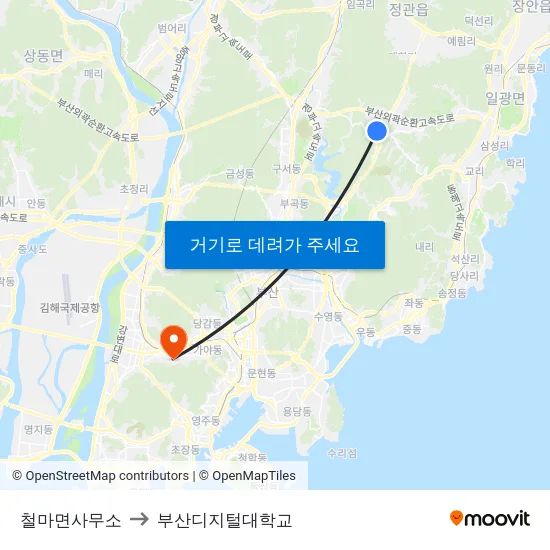 철마면사무소 to 부산디지털대학교 map