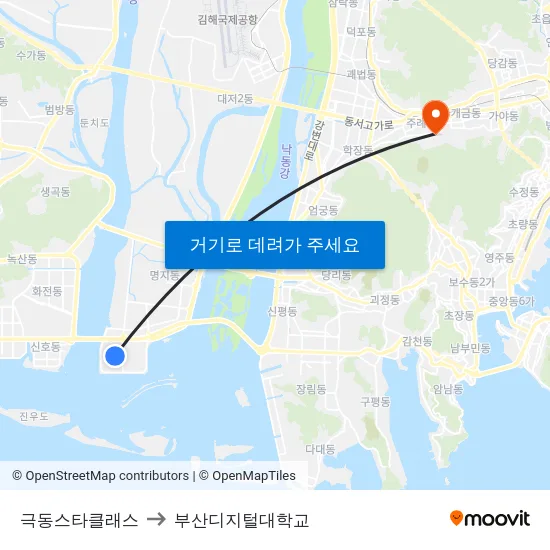 극동스타클래스 to 부산디지털대학교 map