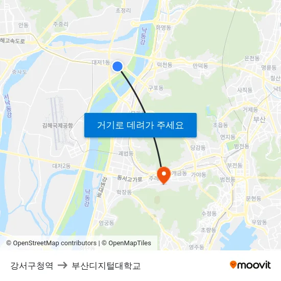 강서구청역 to 부산디지털대학교 map