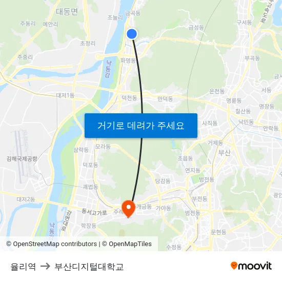 율리역 to 부산디지털대학교 map