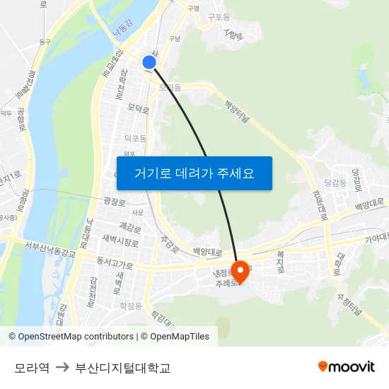 모라역 to 부산디지털대학교 map