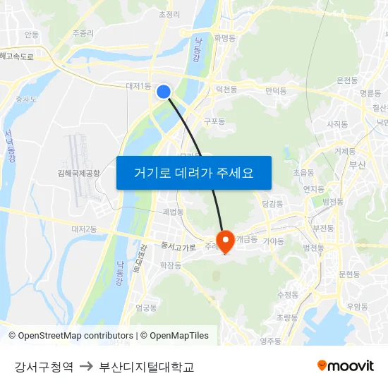 강서구청역 to 부산디지털대학교 map