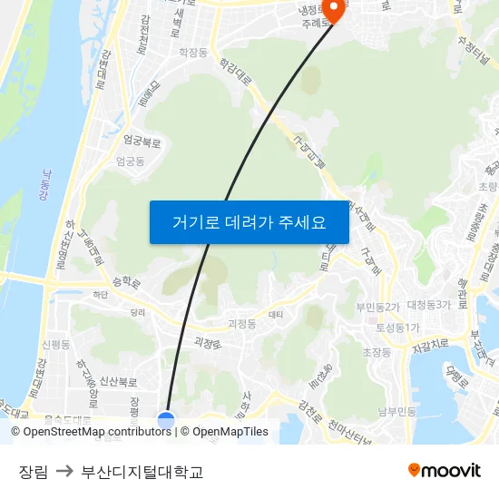 장림 to 부산디지털대학교 map