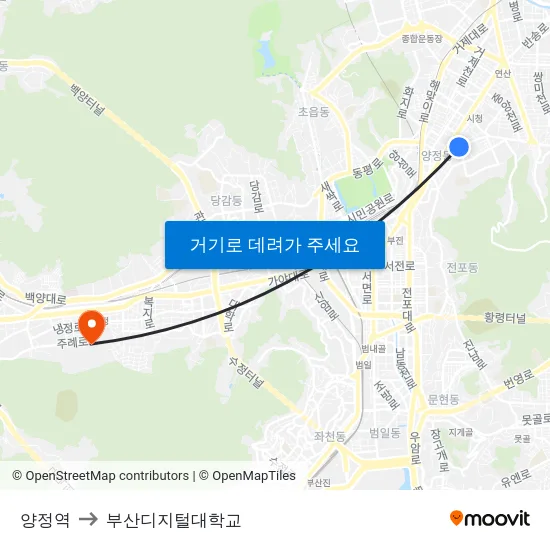양정역 to 부산디지털대학교 map