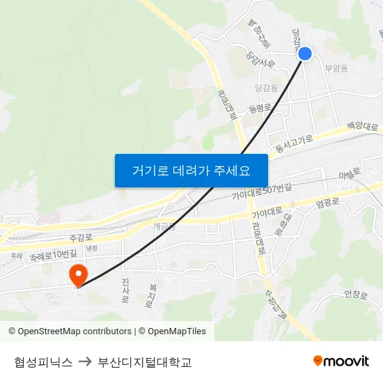 협성피닉스 to 부산디지털대학교 map