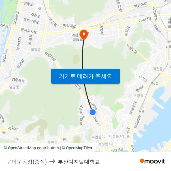 구덕운동장(종점) to 부산디지털대학교 map