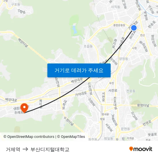 거제역 to 부산디지털대학교 map