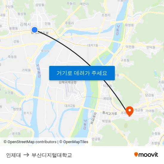인제대 to 부산디지털대학교 map