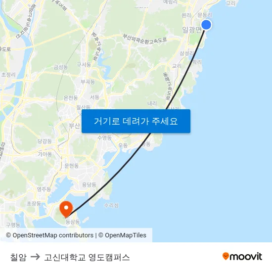 칠암 to 고신대학교 영도캠퍼스 map