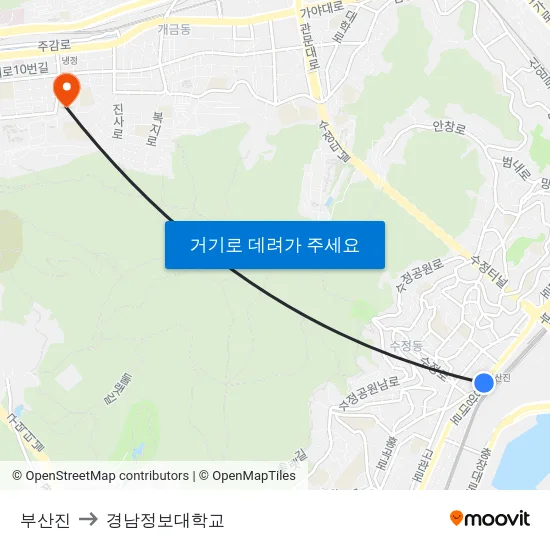 부산진 to 경남정보대학교 map