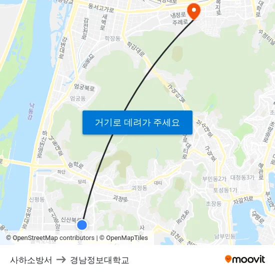사하소방서 to 경남정보대학교 map