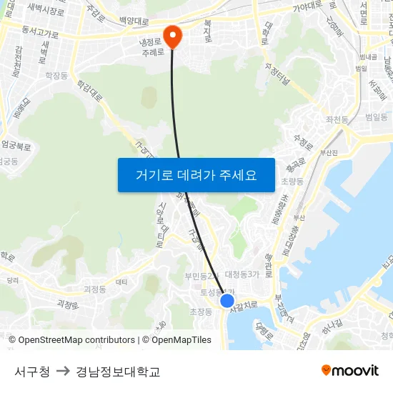 서구청 to 경남정보대학교 map