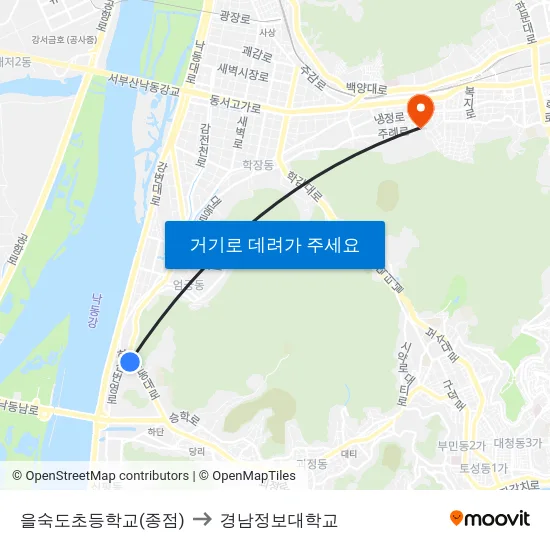 을숙도초등학교(종점) to 경남정보대학교 map