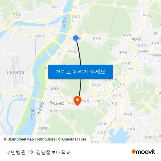 부민병원 to 경남정보대학교 map