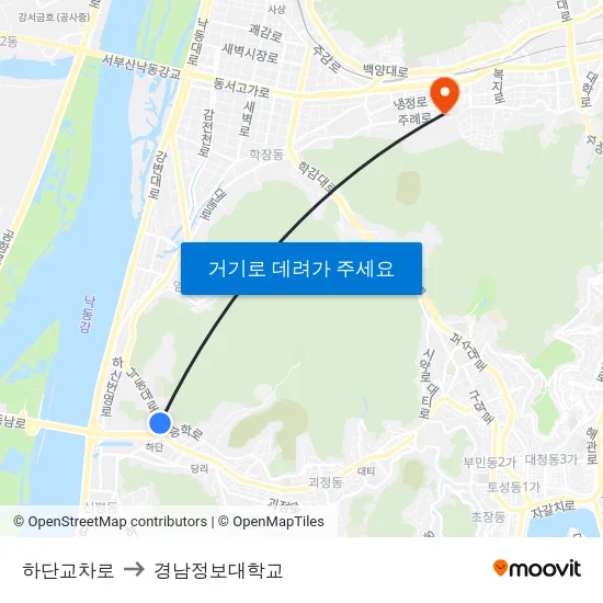 하단교차로 to 경남정보대학교 map