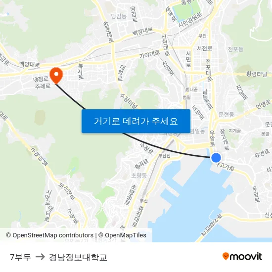 7부두 to 경남정보대학교 map