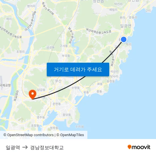 일광역 to 경남정보대학교 map