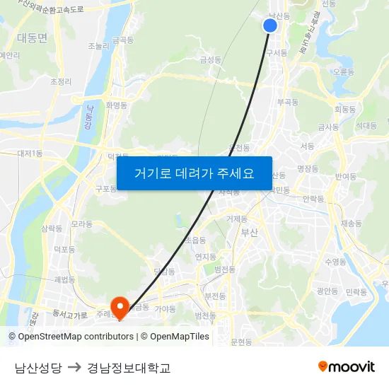 남산성당 to 경남정보대학교 map