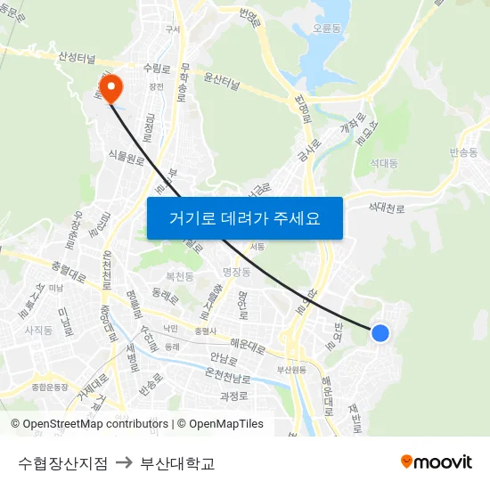 수협장산지점 to 부산대학교 map