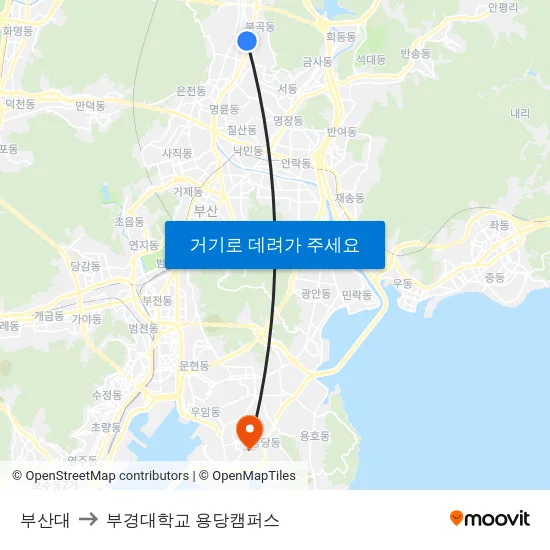 부산대 to 부경대학교 용당캠퍼스 map