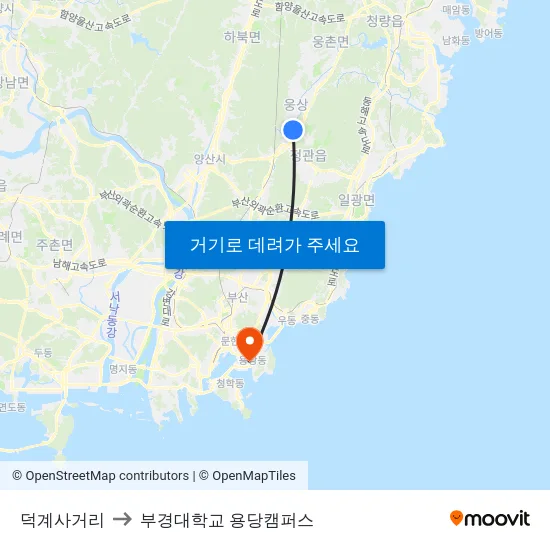 덕계사거리 to 부경대학교 용당캠퍼스 map