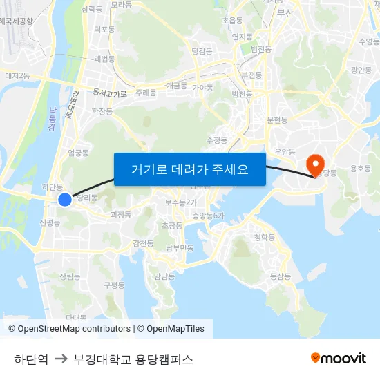 하단역 to 부경대학교 용당캠퍼스 map