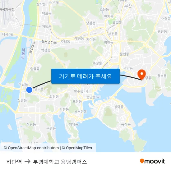 하단역 to 부경대학교 용당캠퍼스 map