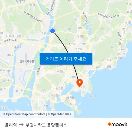 율리역 to 부경대학교 용당캠퍼스 map