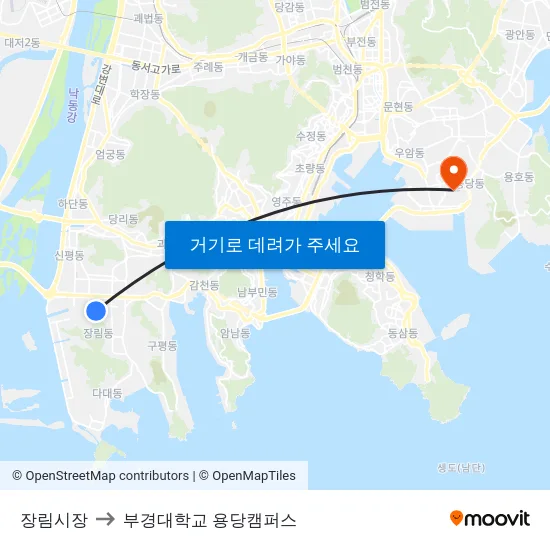 장림시장 to 부경대학교 용당캠퍼스 map