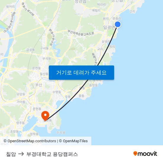 칠암 to 부경대학교 용당캠퍼스 map