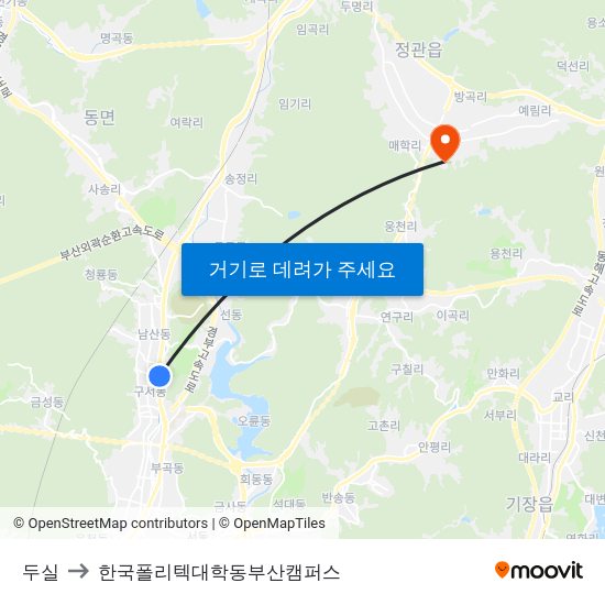 두실 to 한국폴리텍대학동부산캠퍼스 map