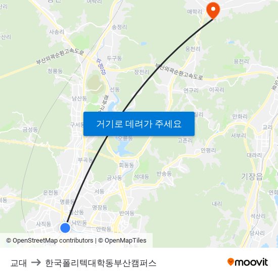 교대 to 한국폴리텍대학동부산캠퍼스 map
